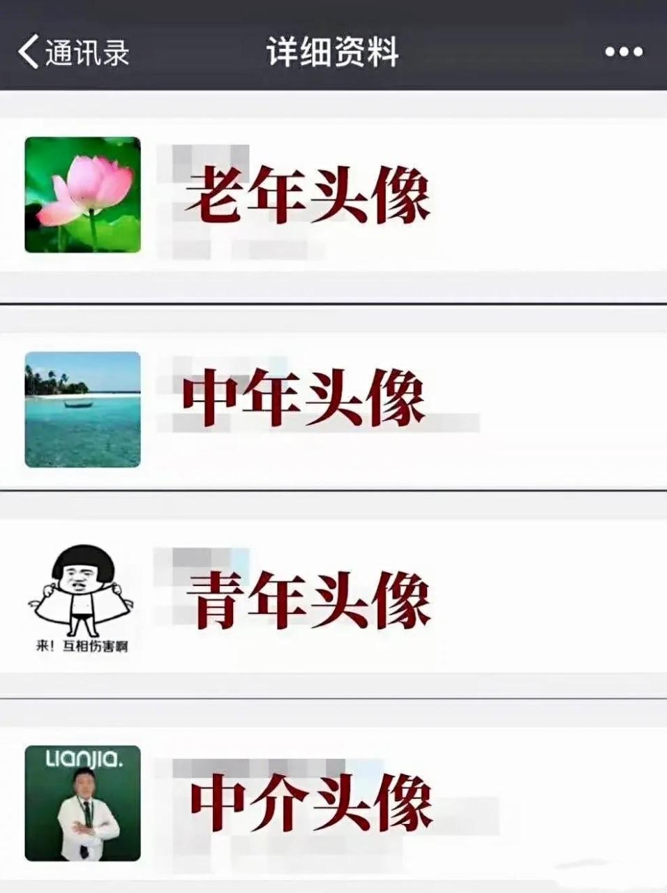从微信图像可以判断年龄对号入座,看看是不是这样,我感觉是没毛病