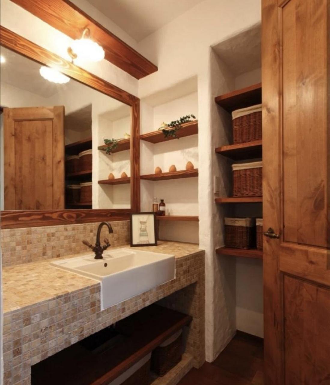 原来砖砌洗手台那么漂亮啊 在装修卫生间时,大家往往为了省事而选择