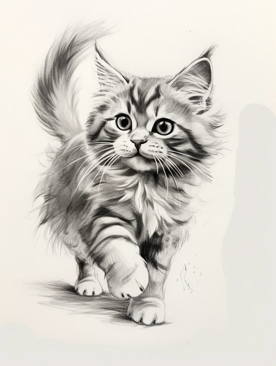 绘画素材1000更～猫咪素材 素描图  画得好棒呀,好逼真!