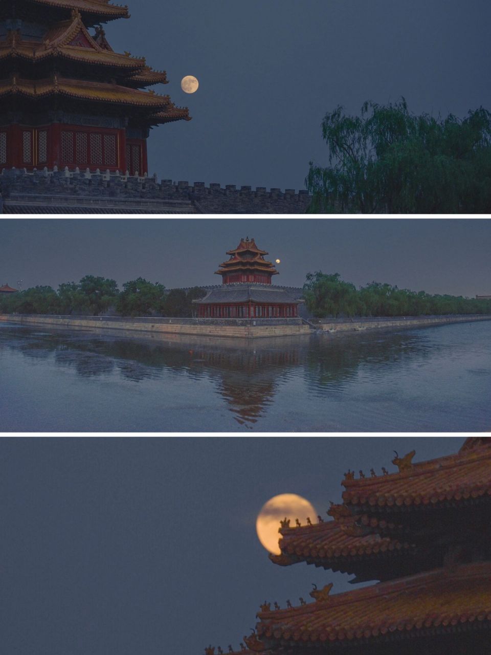 故宫戌时|月满角楼,如诗如画 「无言独上西楼,月如钩.