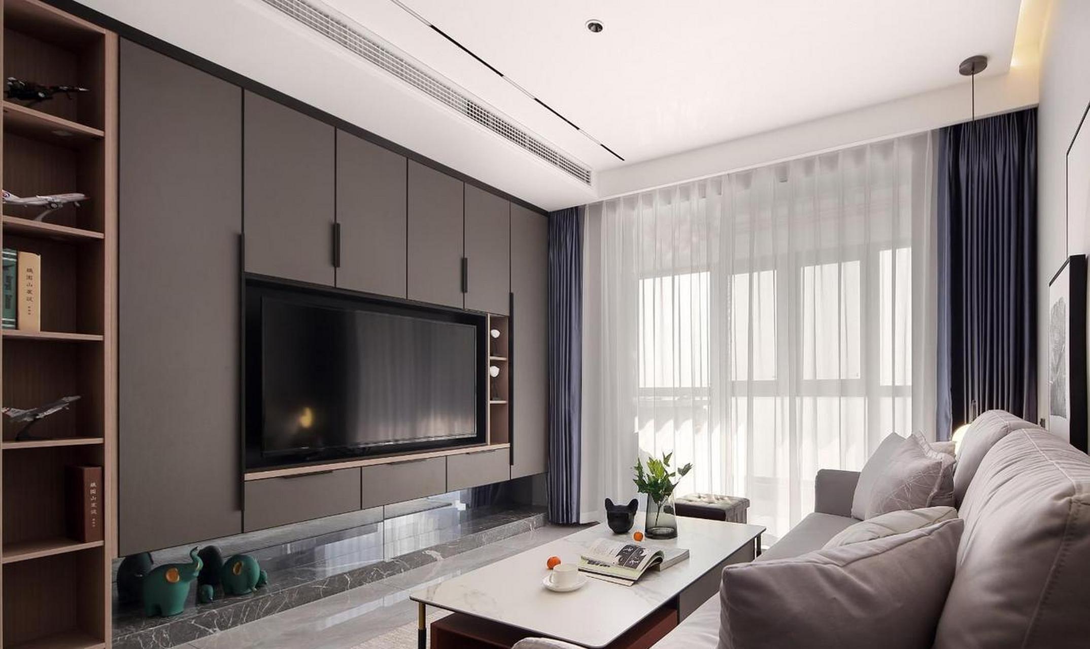 这对夫妻太有远见,坚持电视墙打满柜子,全屋不是一般的实用,大气!