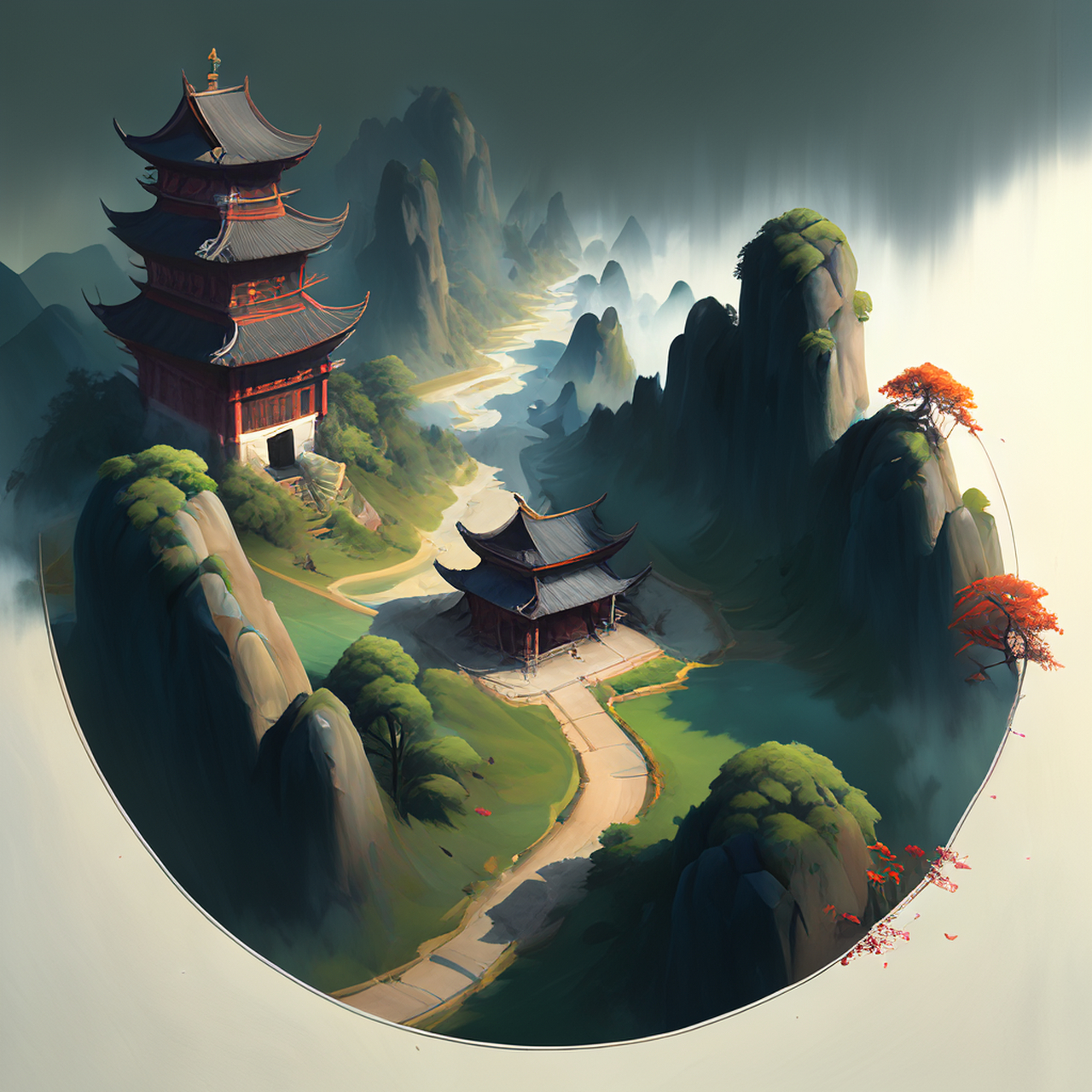 百度ai绘图黑科技#壁纸,微视图,古风绘画,中国风,描绘古诗词,古典美.