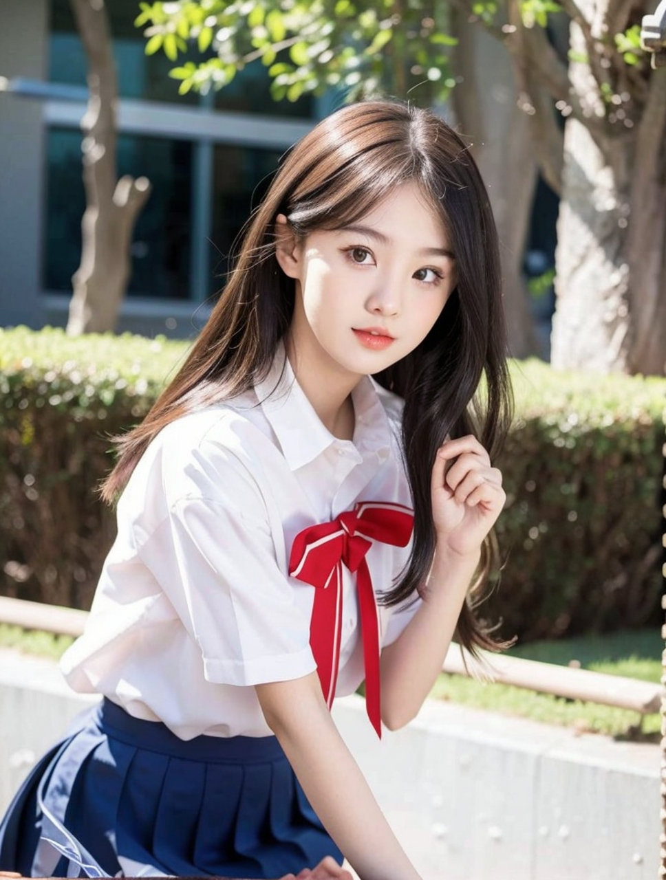 校园里,青春美少女写真艺术照#青春美少女# #养眼美女# #清纯甜美