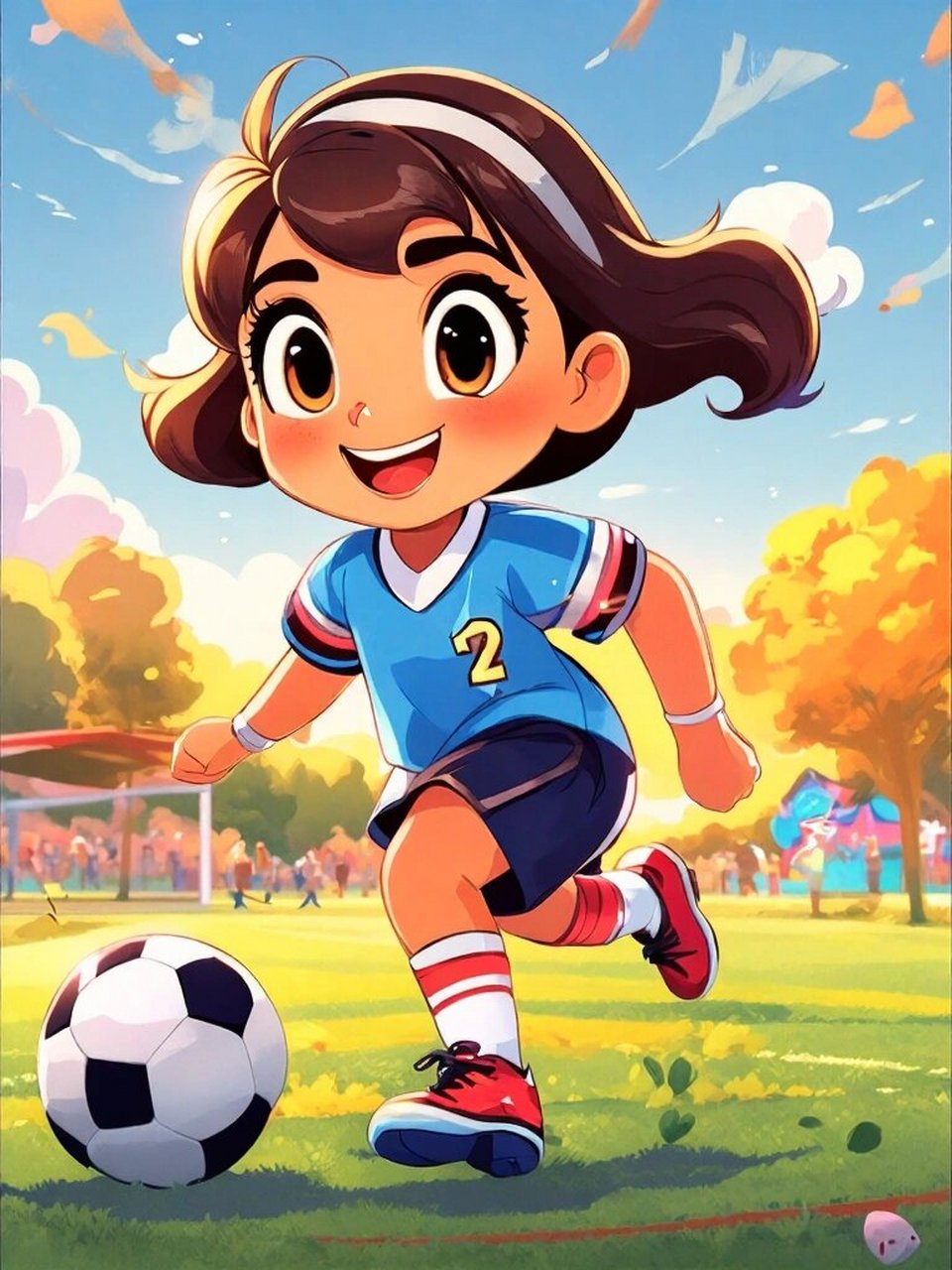 绘画素材 踢足球女孩  漫画人物,儿童画人物,动漫人物临摹图片分享