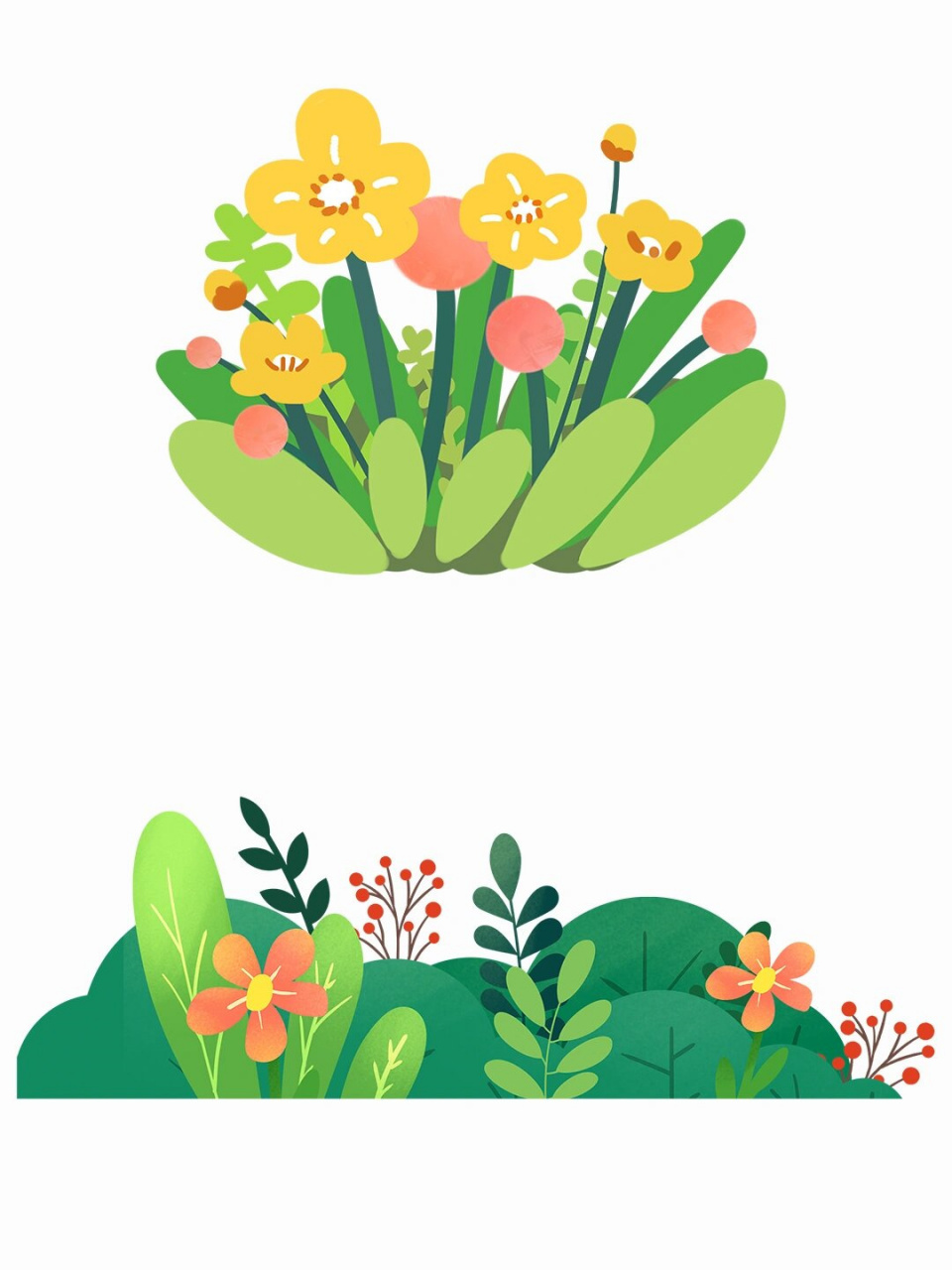 哎呀,我真的太喜欢这组精选的超可爱的卡通花丛花朵素材了!