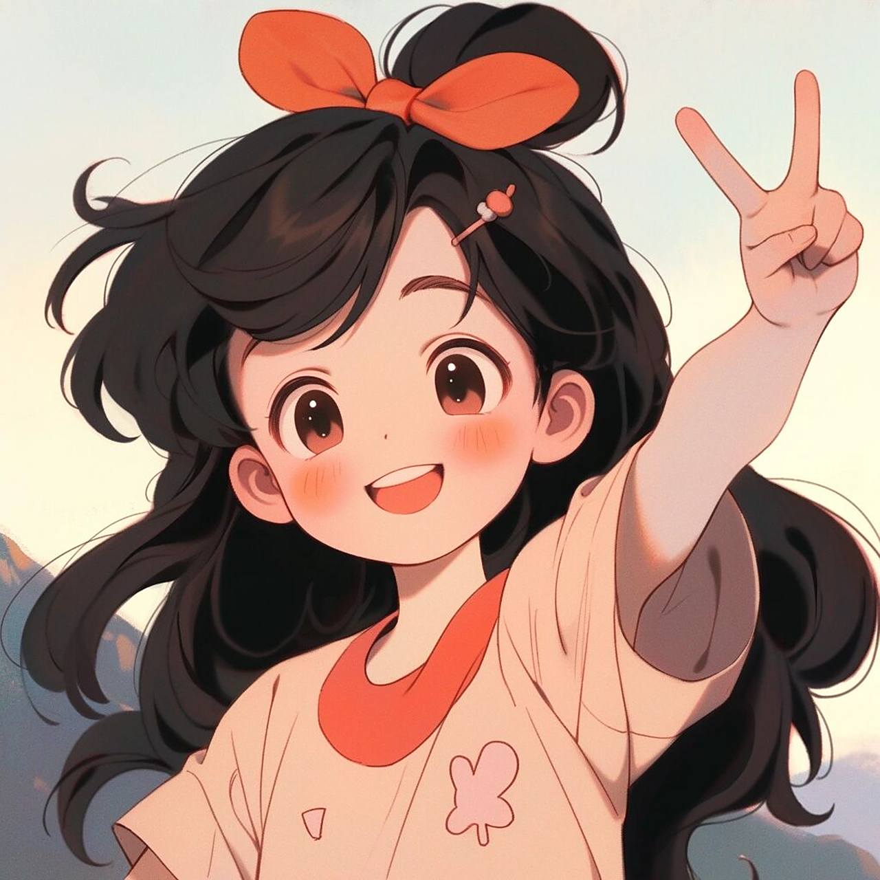 可爱头像|橘色|明天又是元气满满的一天  动漫女生头像#闺蜜头像