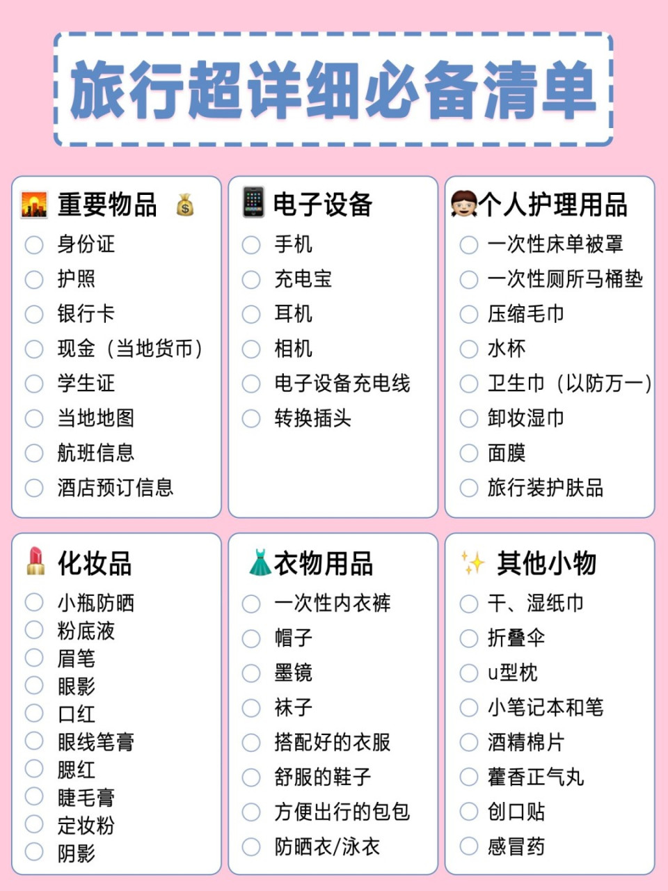 外出旅行不像在家那么方便,如果漏带了一些物品,就容易带来不好的