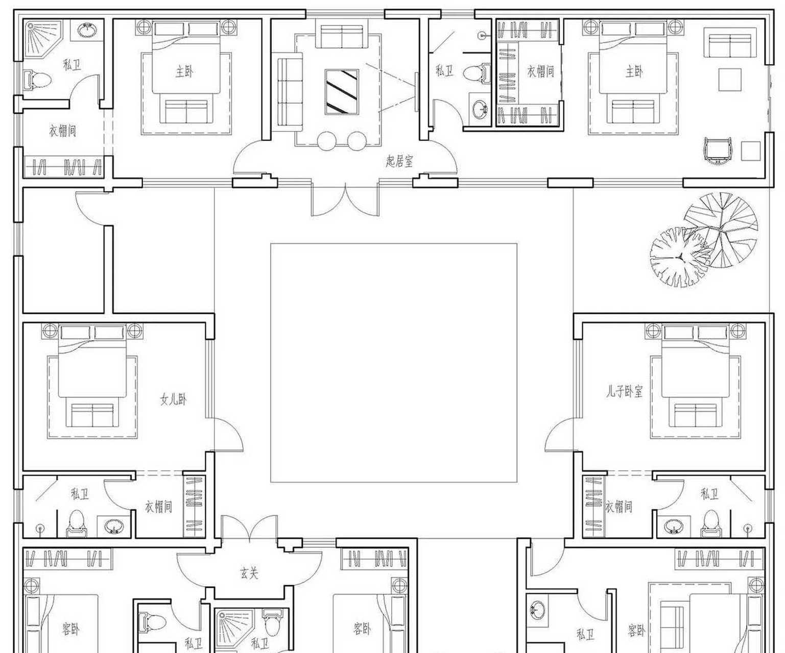 情满四合院!幸福一家人!这院子设计的讲究