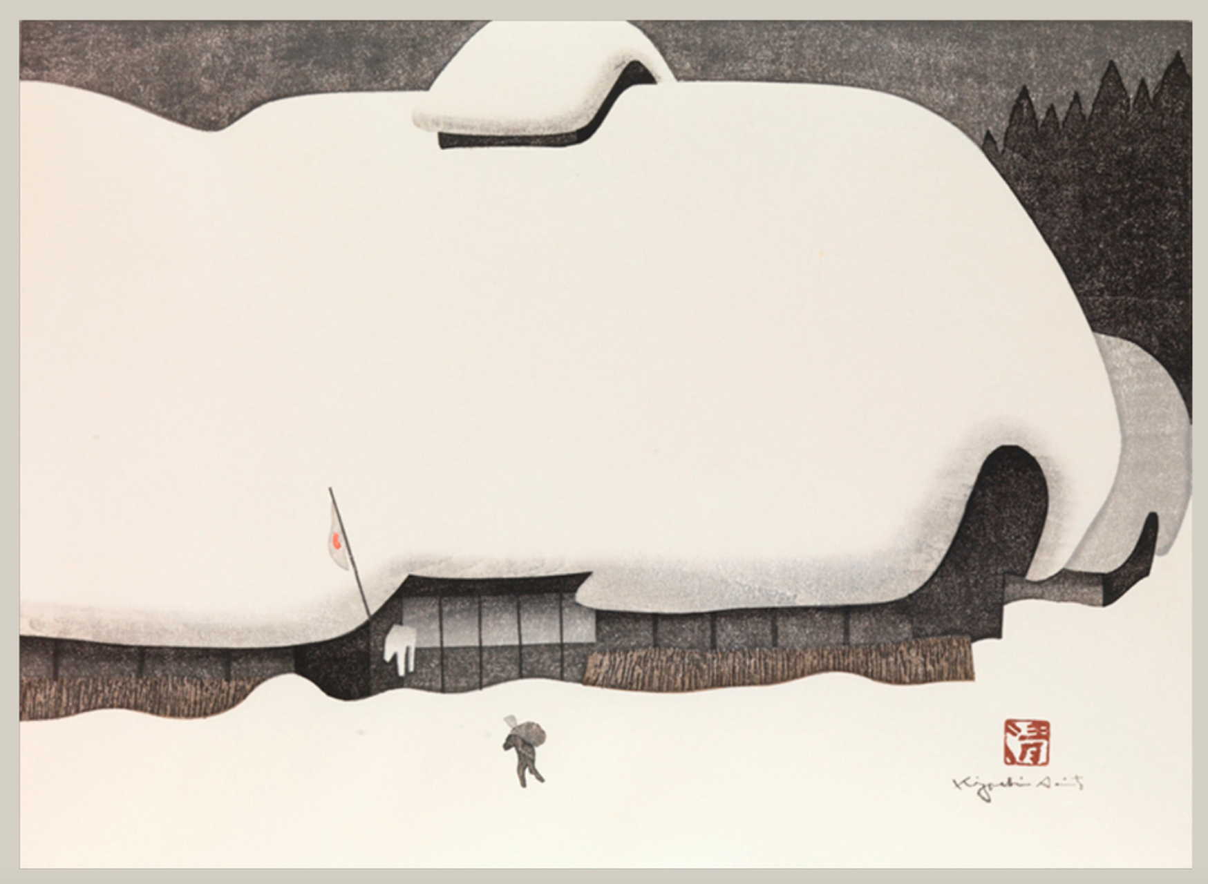 日本版画家斋藤清出生于福岛会津,每年一到冬天,这里就被白雪覆盖,没