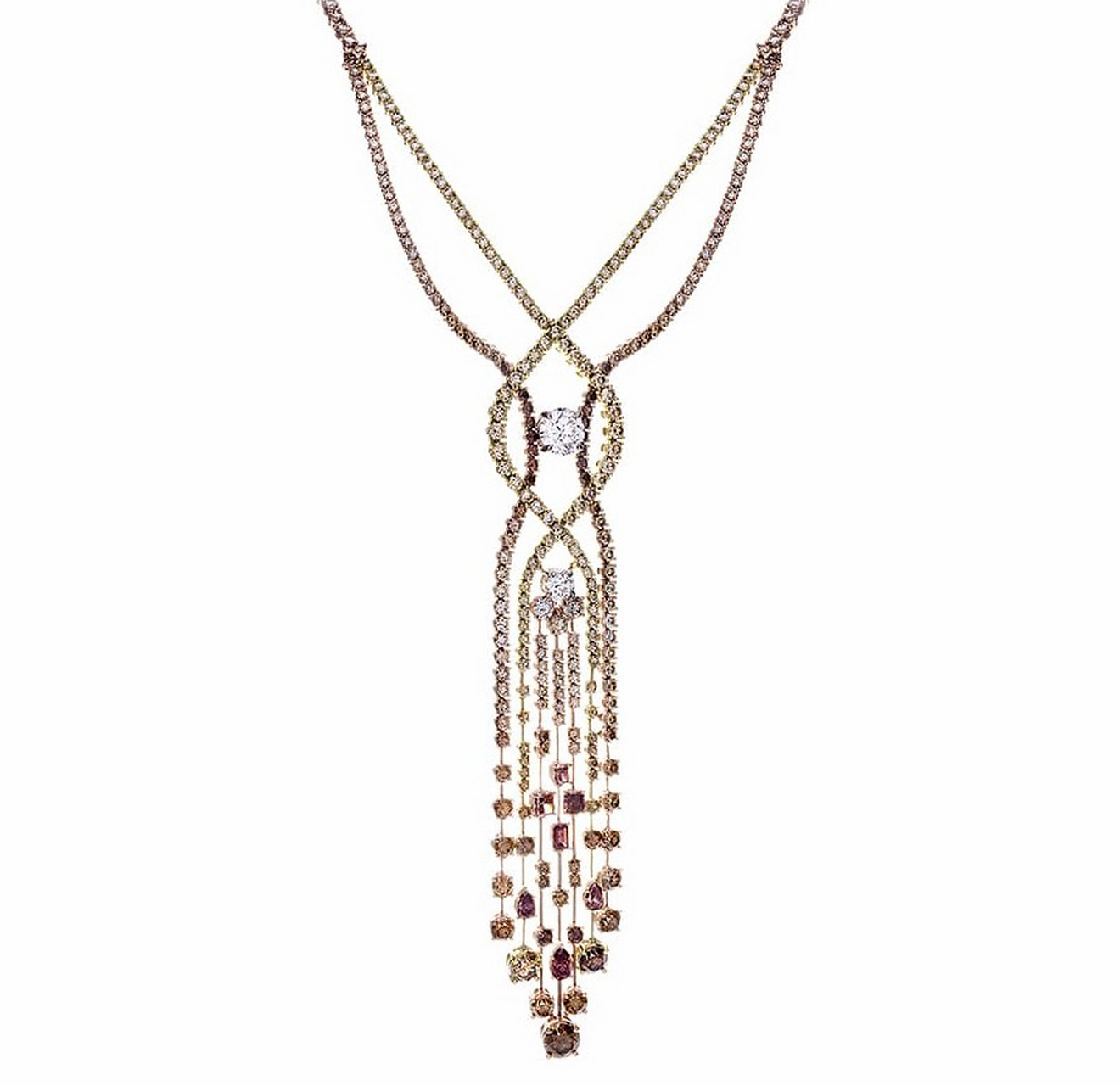 每天一个知识点#  那些珠宝的美(155)rio tinto的流苏钻石项链 这条