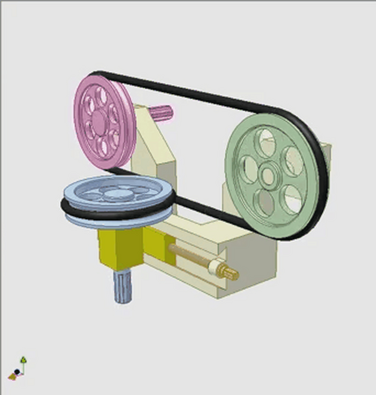 皮带轮变位传动结构