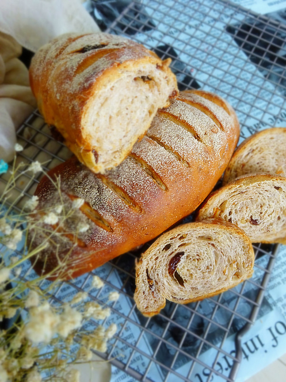 果仁法式乡村面包 好吃又低脂的面包,家人超爱吃.