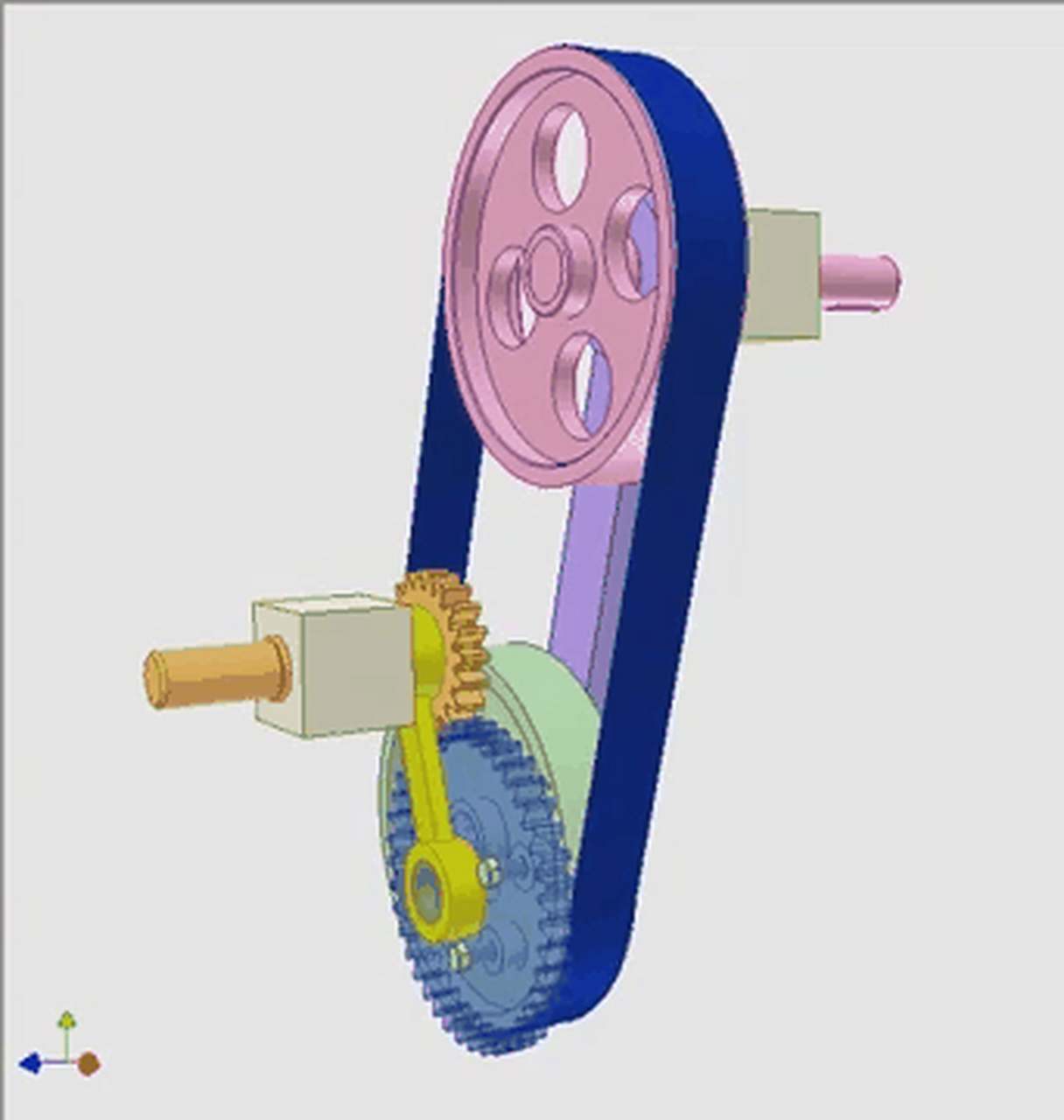 皮带和齿轮传动结构