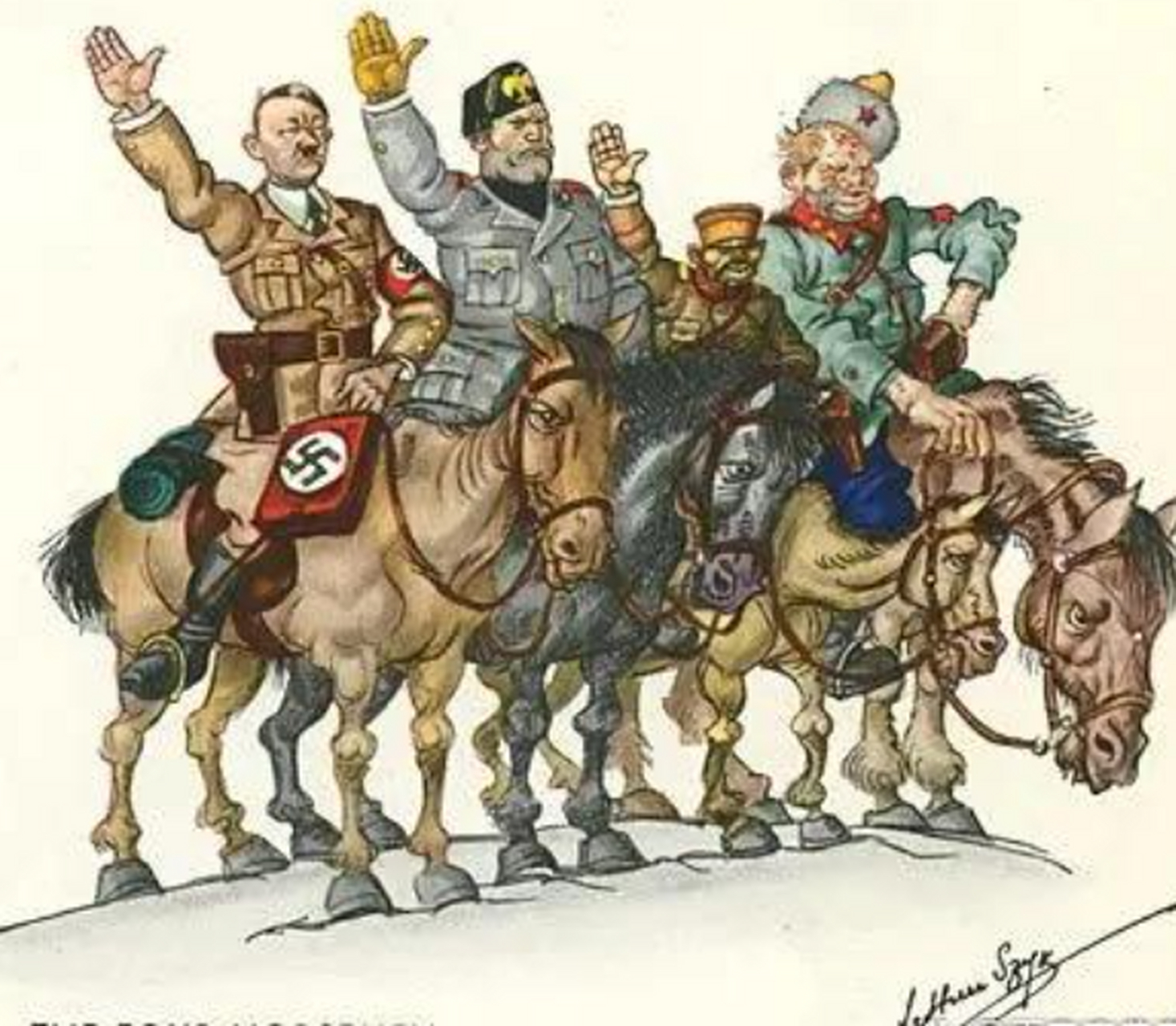 二战前,流行欧美的一张讽刺漫画——嚣张的四巨头 [微笑]   思考是