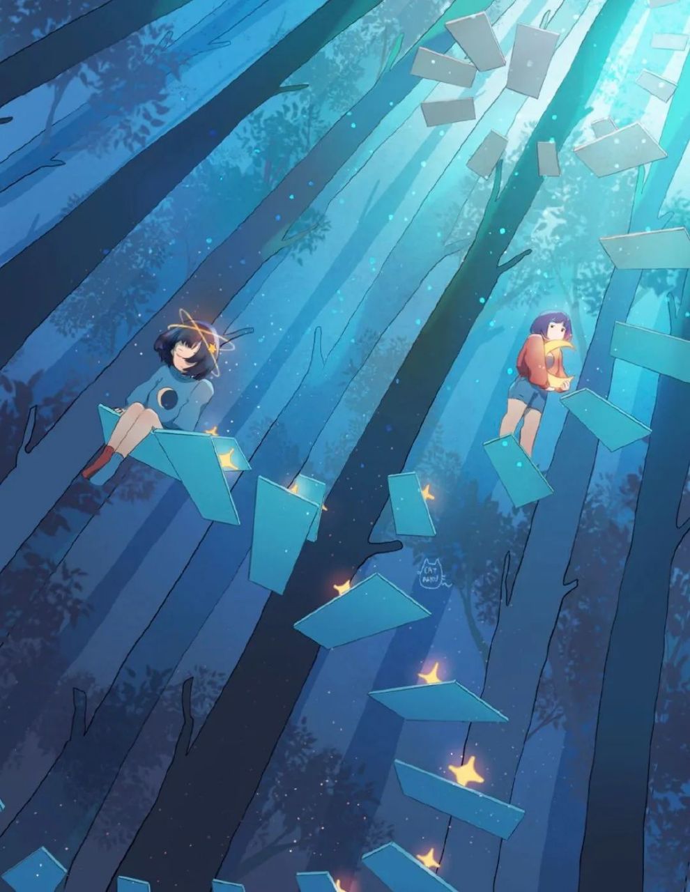 ins插画师 catpaku  梦幻清新的治愈系插画作品