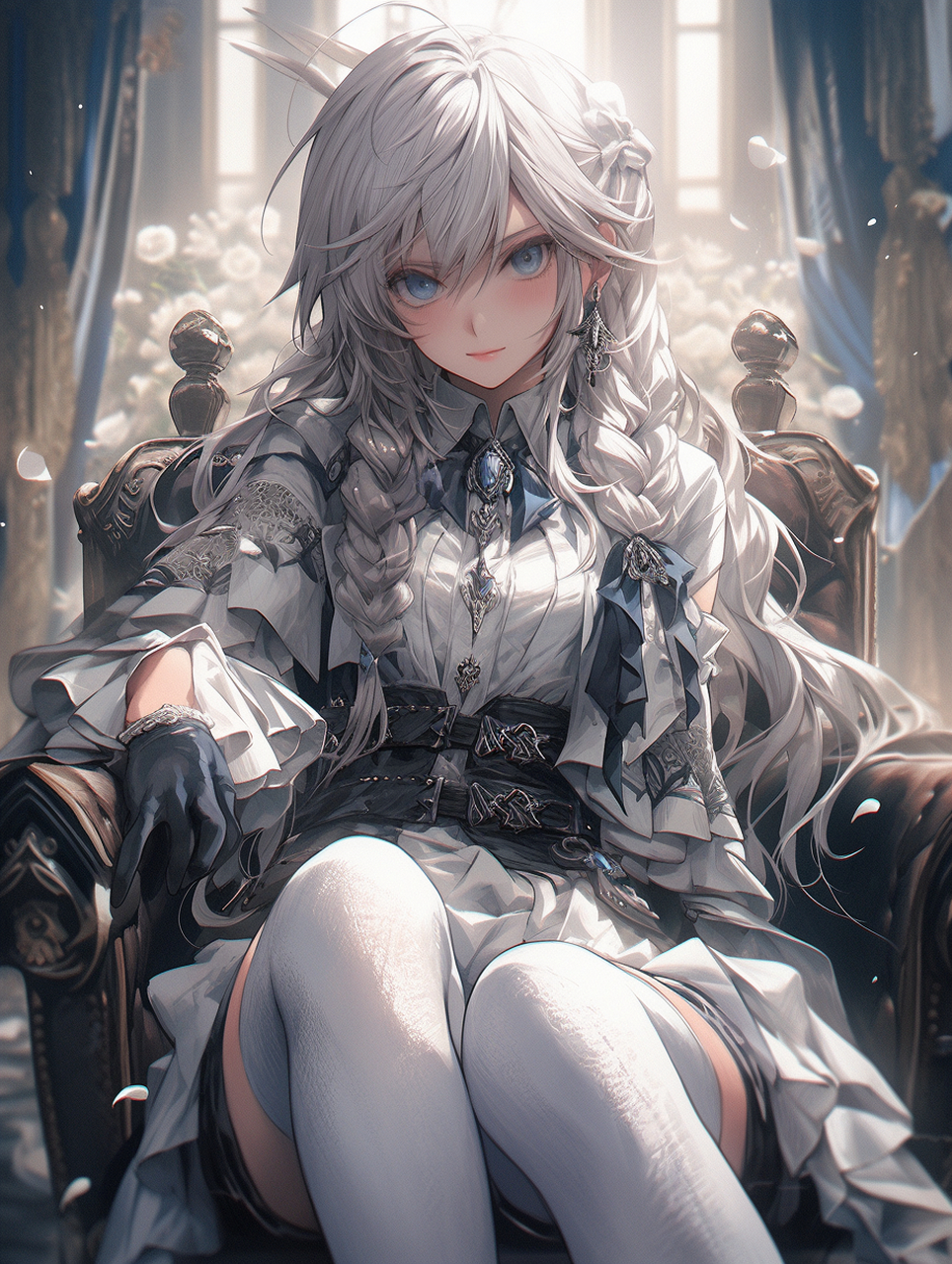 ai绘画|哥特风少女  提示语:solo,heterochromia,longeyelashes