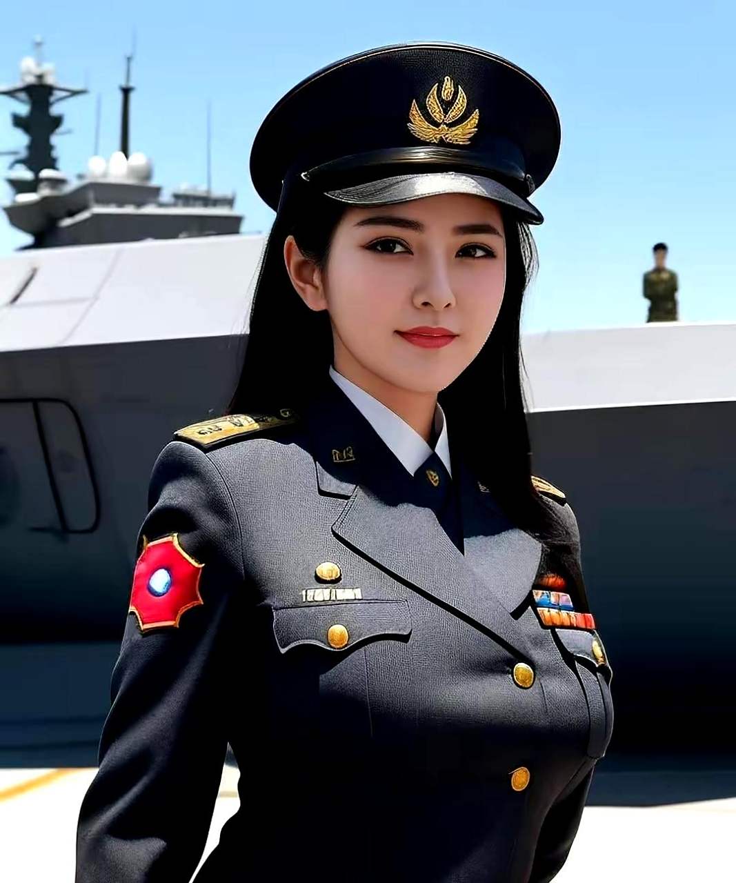 一位韩国女警很美.