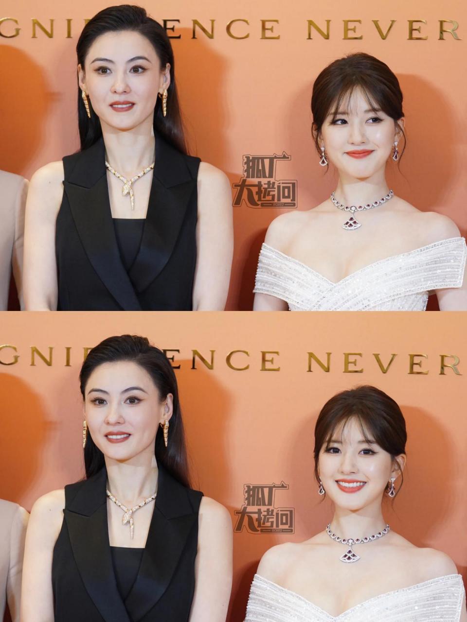 赵露思张柏芝出席宝格丽活动,两位相差18岁的美女同框,姐姐有姐姐的