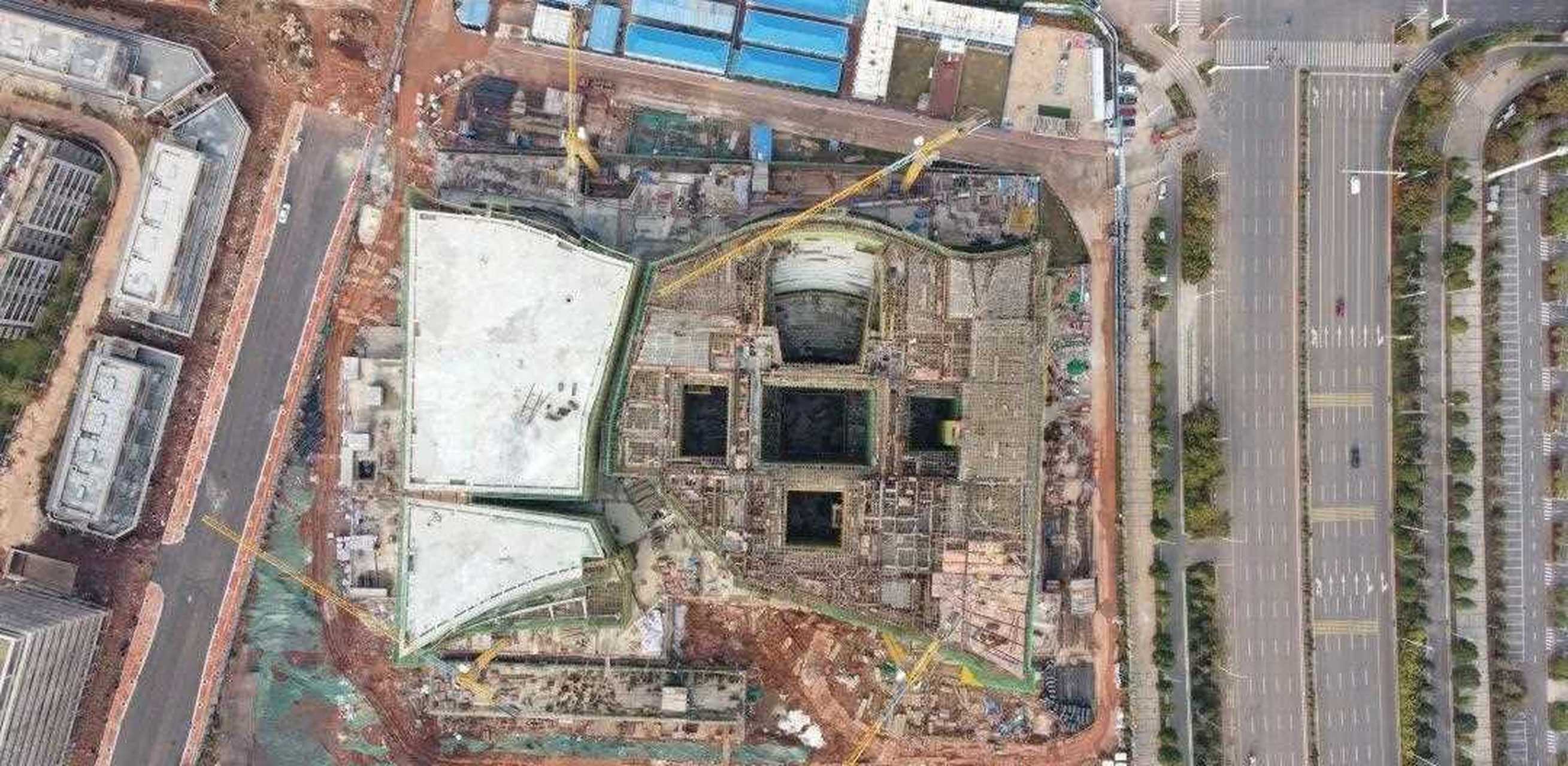 江西南昌新地標——南昌保利大劇院,項目主體結構施工進度已過半,建築