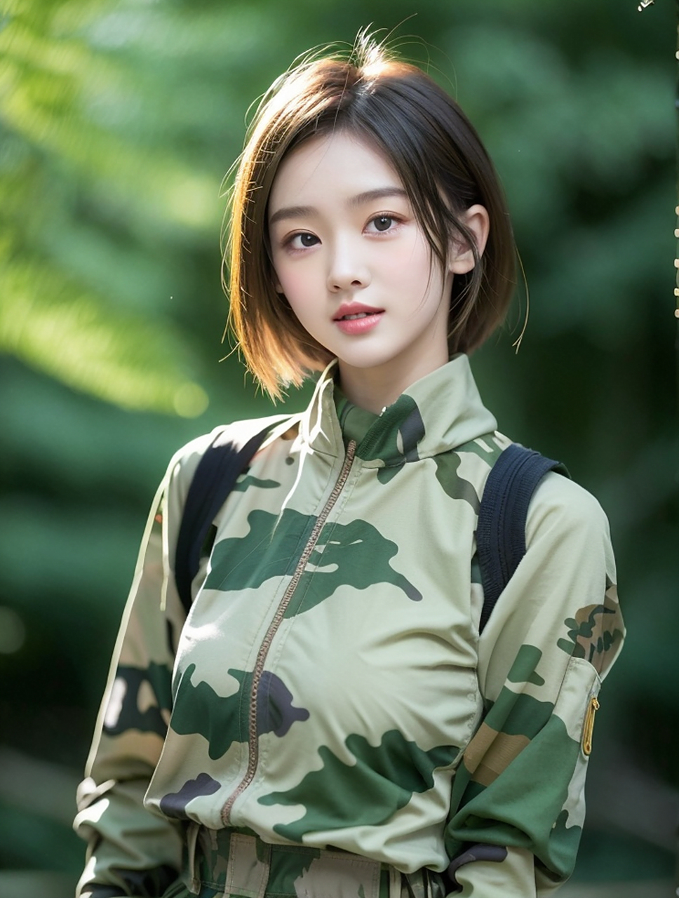 长得好看穿啥都好看[给力] #美女# #气质美女# #迷彩服# #清纯甜美