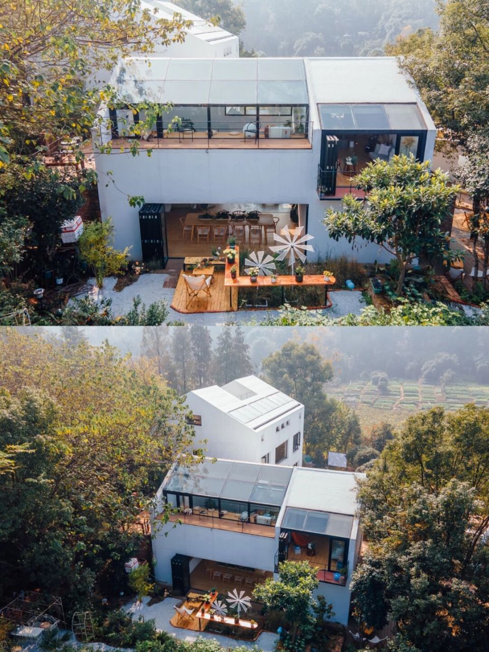 东湖小白,在东湖边,遗世而独立  纯白色建筑,被绿色包裹  集民宿和