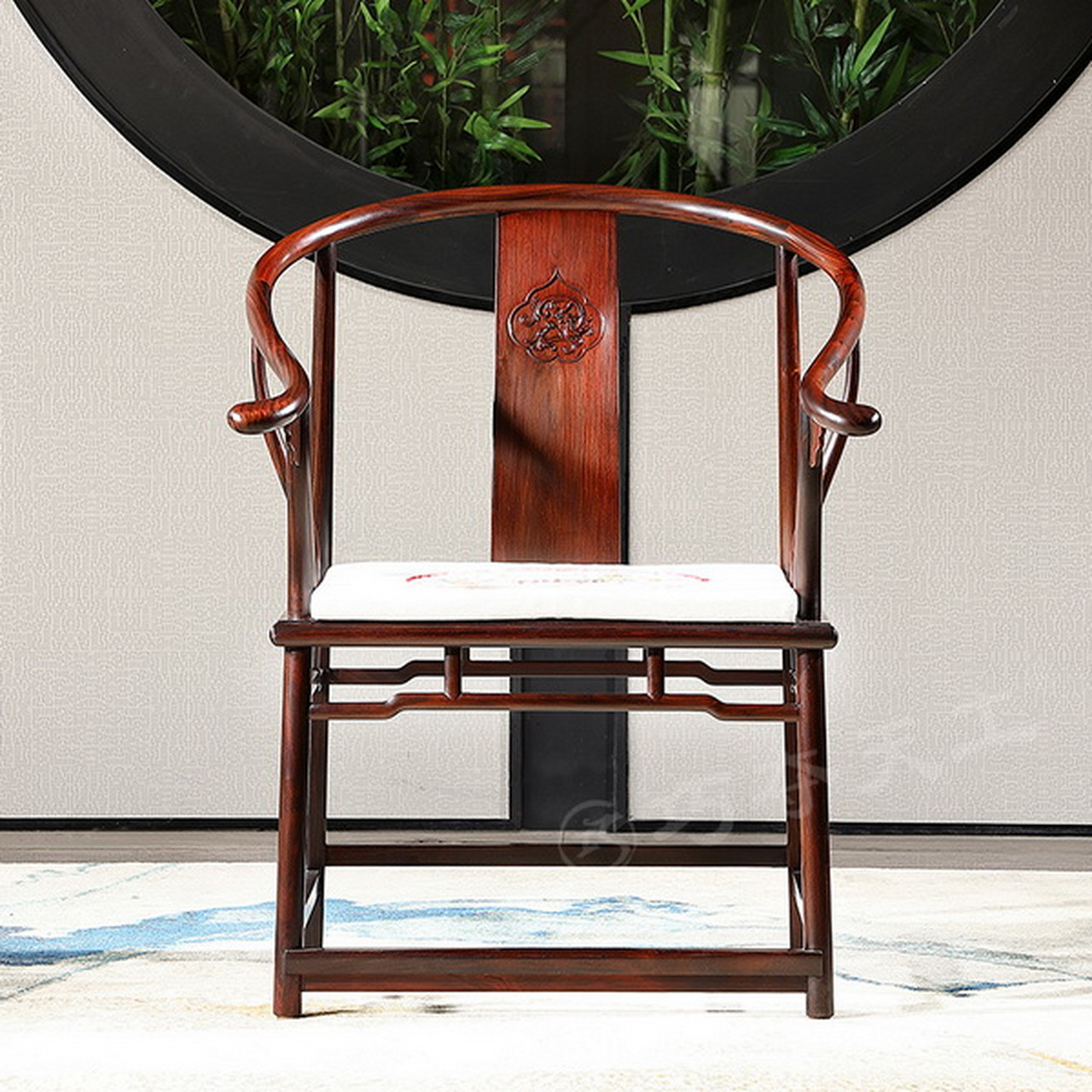 红木茶桌系列:檀香紫檀(小叶紫檀)《明式圆包圆茶台》.