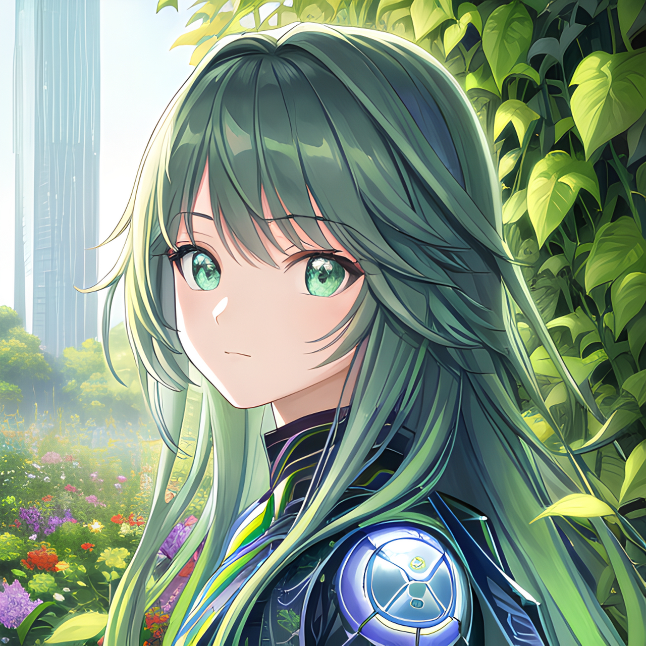 二次元科技潮流少女#百度ai绘图黑科技