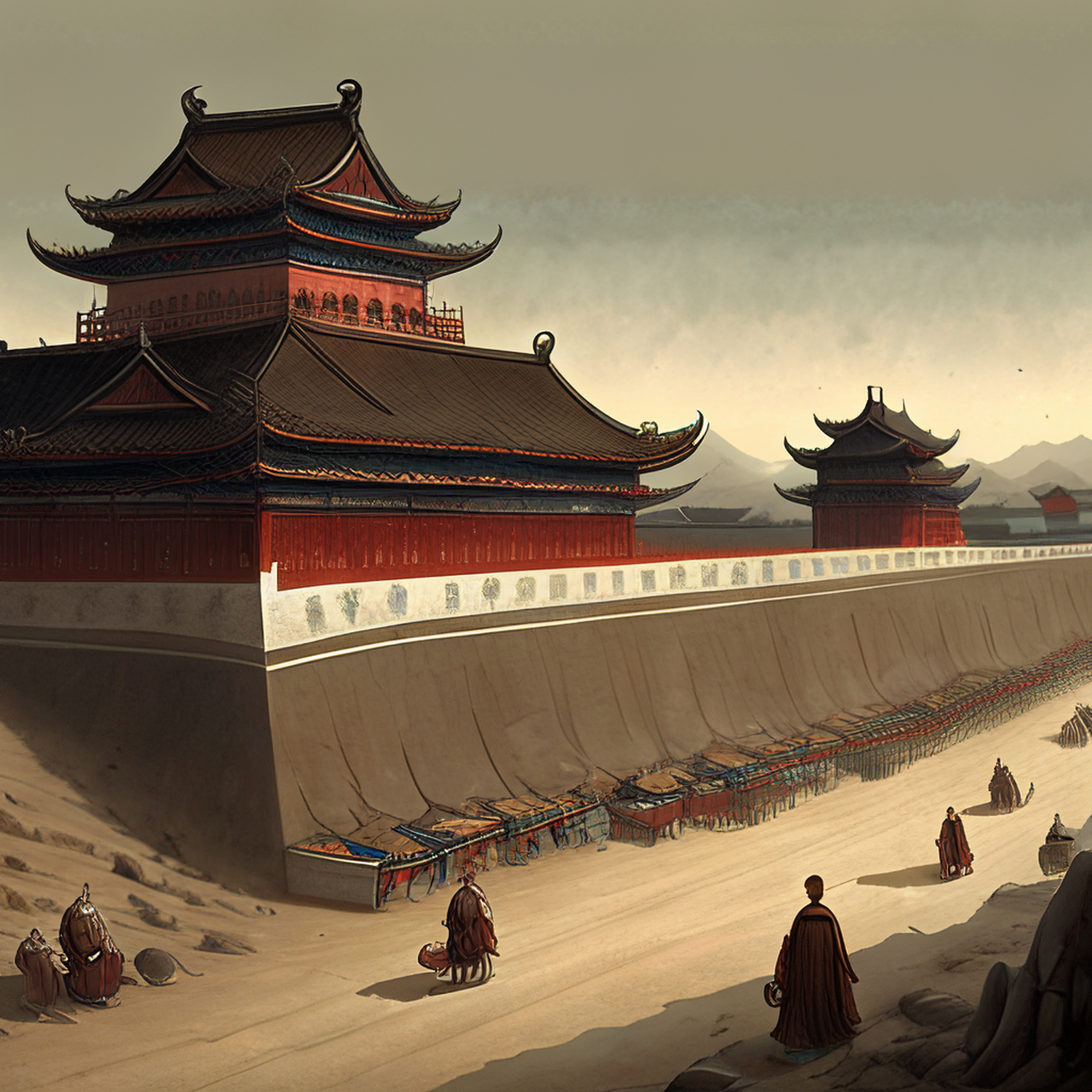 百度ai绘图黑科技#现实主义,斜逆光,古风绘画,中国