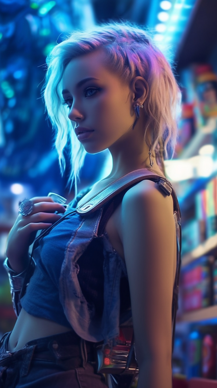 cyberpunk aestethic, heavenly beauty