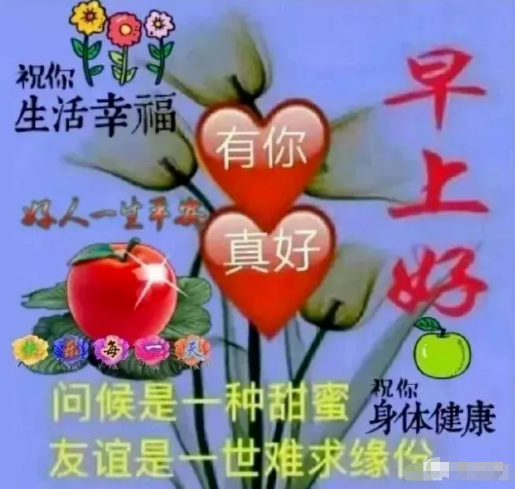 早安,朋友,  愿你今天好心情,  生活工作都舒心!
