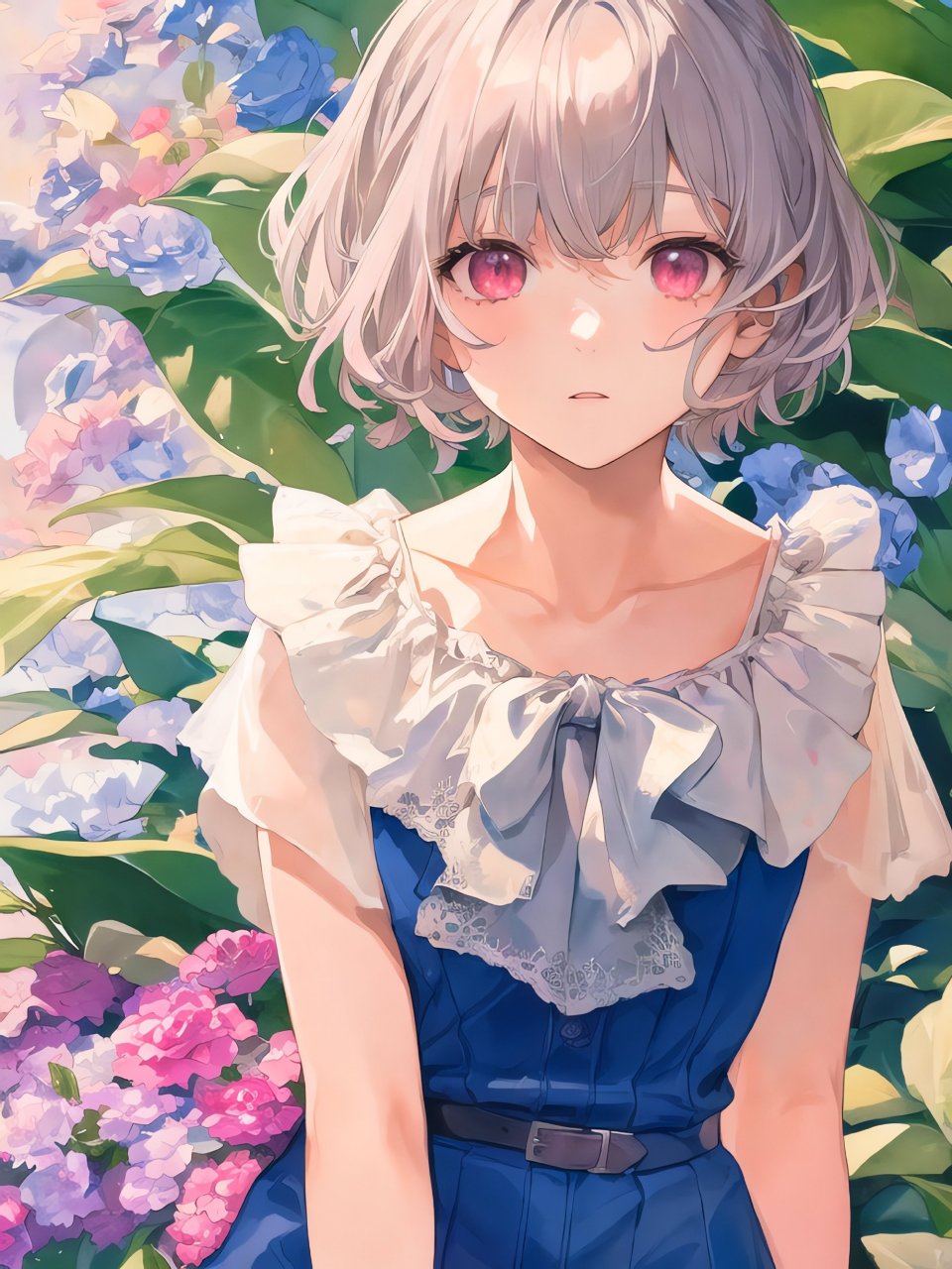 ai绘画# 银发紫瞳少女79 676767