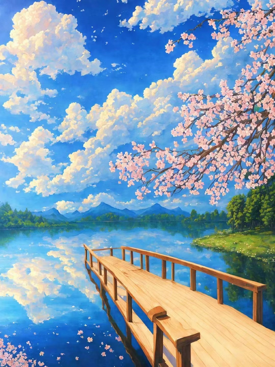 一组日系漫画风格的风景图片