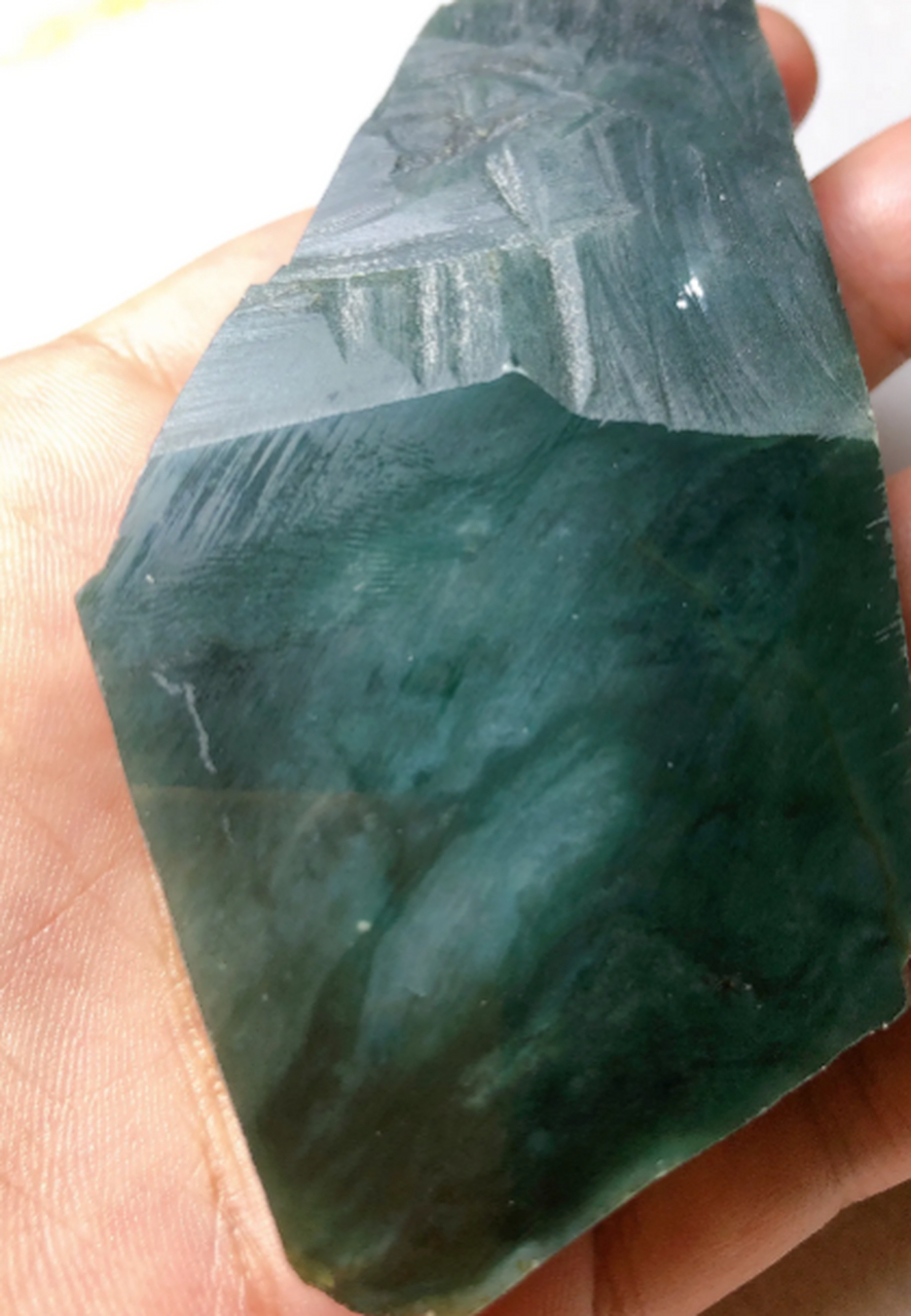 点击头像看直播##翡翠原石#178克南齐冰种老蓝水明料,肉细种老,现在