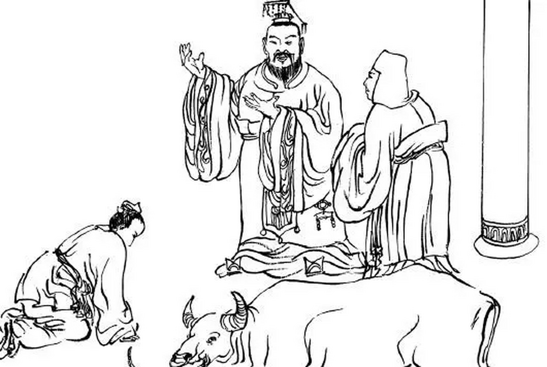 典故齐王舍牛——典故出于《孟子·梁惠王上》 孟子说:"我曾经听胡龁