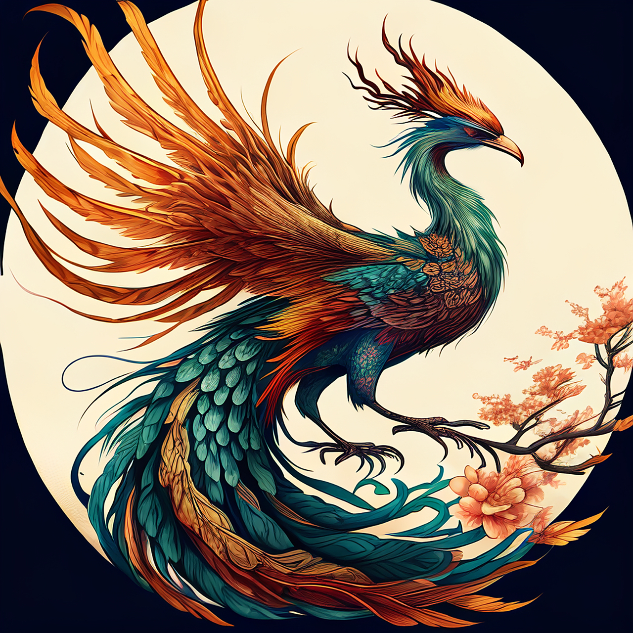 百度ai绘图黑科技#凤凰世不容,众鸟竞嘲诉.