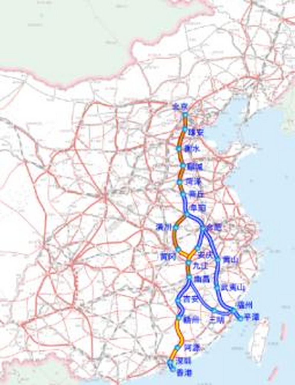 中國鐵路八縱八橫是在2016年規劃的新時期高速鐵路網絡.