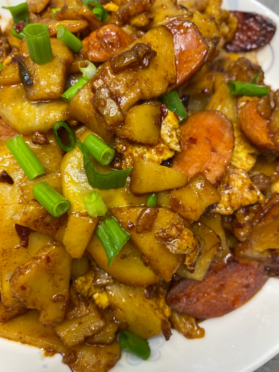 我弟让我原地开店   [照相机] 这鸡蛋火腿炒年糕太好吃 救命啊