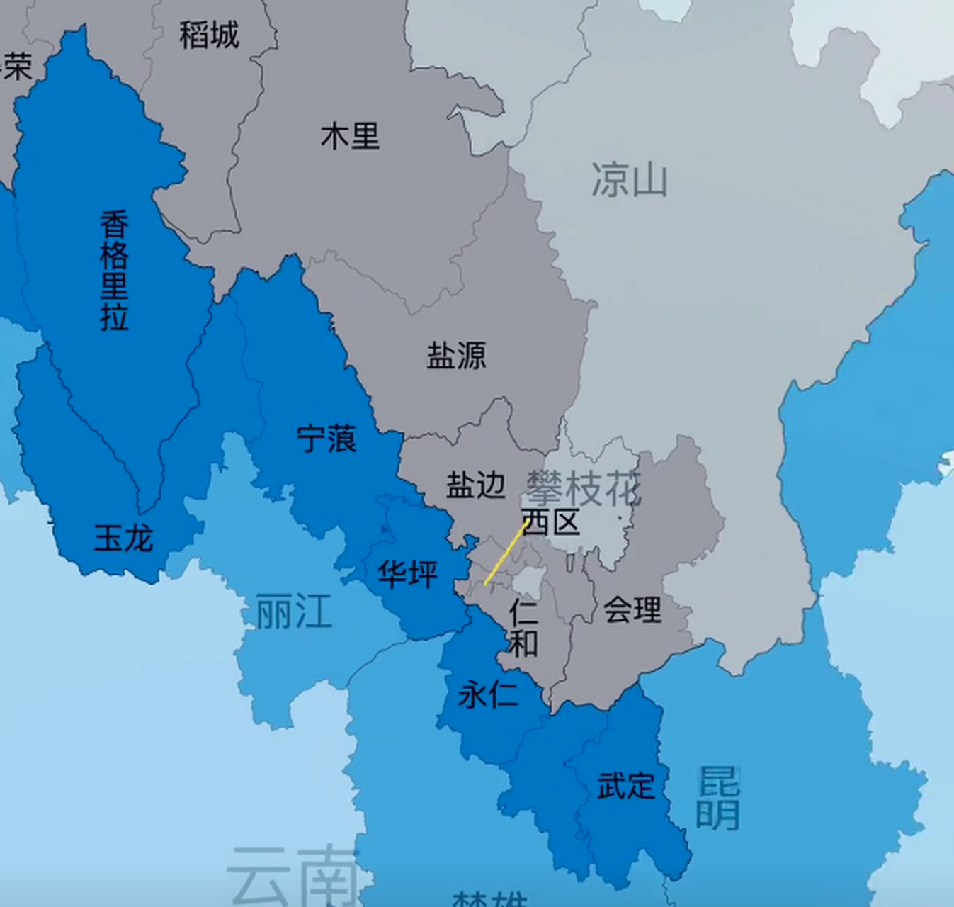 四川与云南交界处地图图片