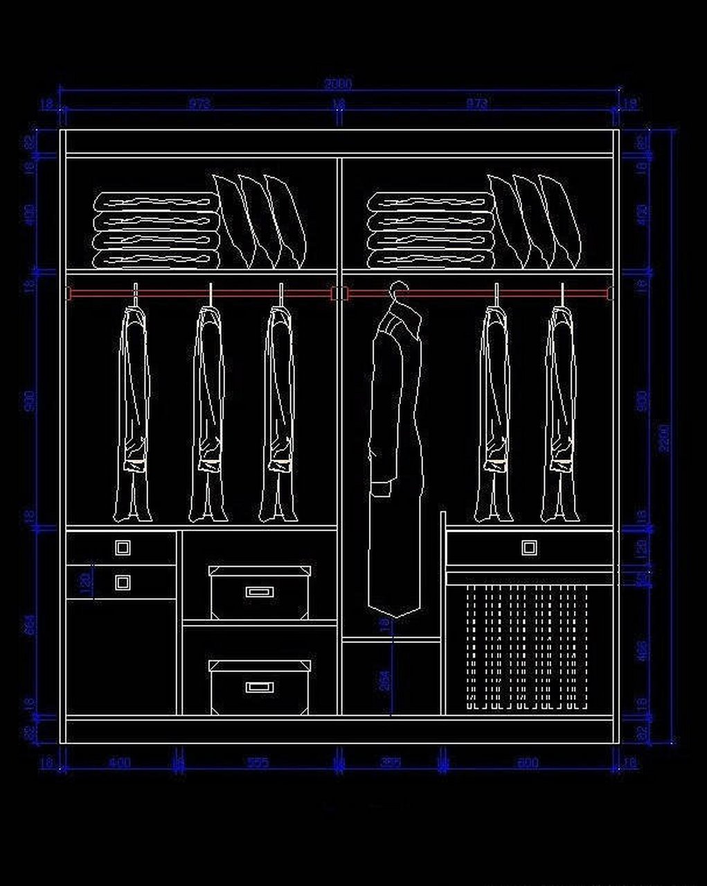 【衣櫃設計】內部結構尺寸詳圖,非常實用[鮮花] #相約動態