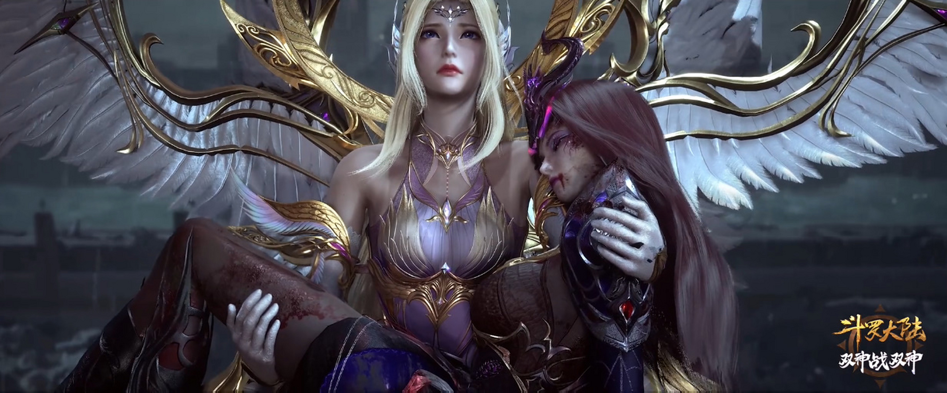 斗罗大陆动画完结,比比东为千仞雪挡下唐三的攻击,比比东死亡,倒在