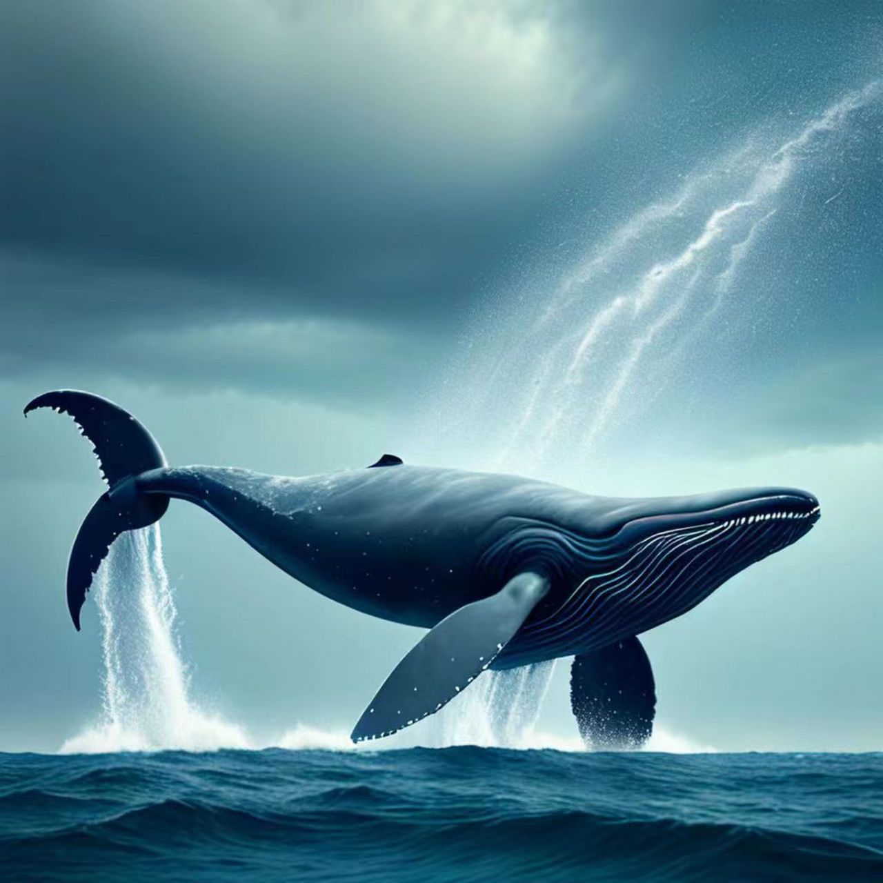 腾空而跃的鲸鱼,线条充满了科技感.  灵感碰撞,美图映入眼帘.