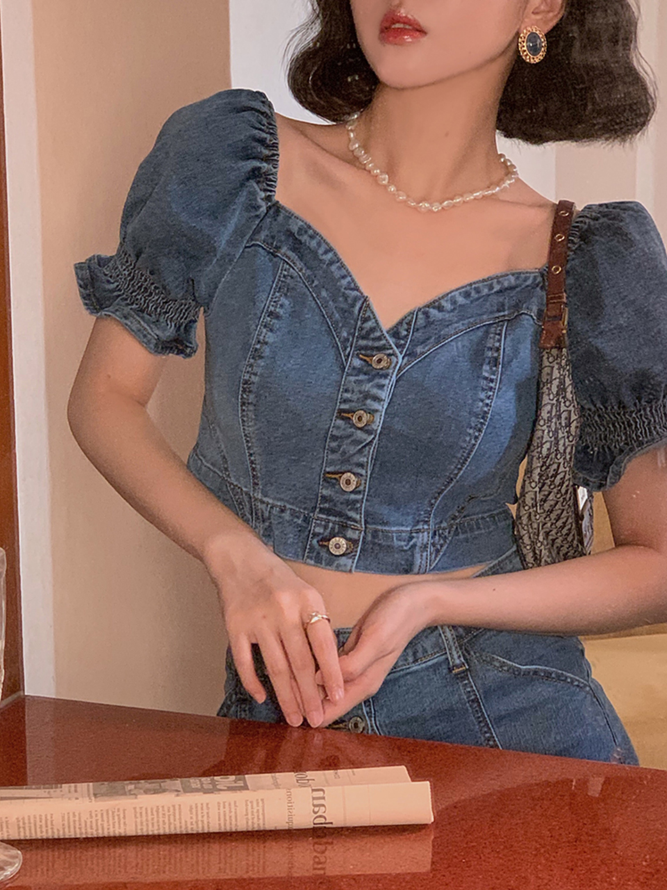 显瘦显高的复古工装风牛仔套装 这套牛仔套装穿出去,真的不要太好看了