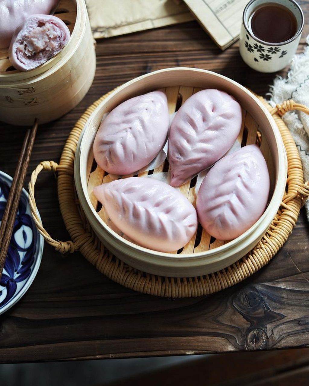 67芋泥包子,淡淡紫粉色的包子好像也不错 #包子# #包包子#  #美食
