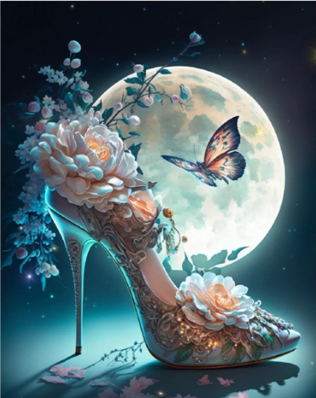 复古梦幻高跟鞋.#插画