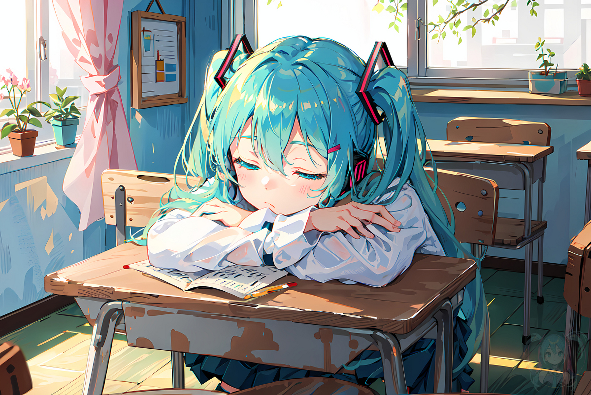 面对睡着的初音未来,你会怎么做?[滑稽][滑稽] #初音未来##二次元