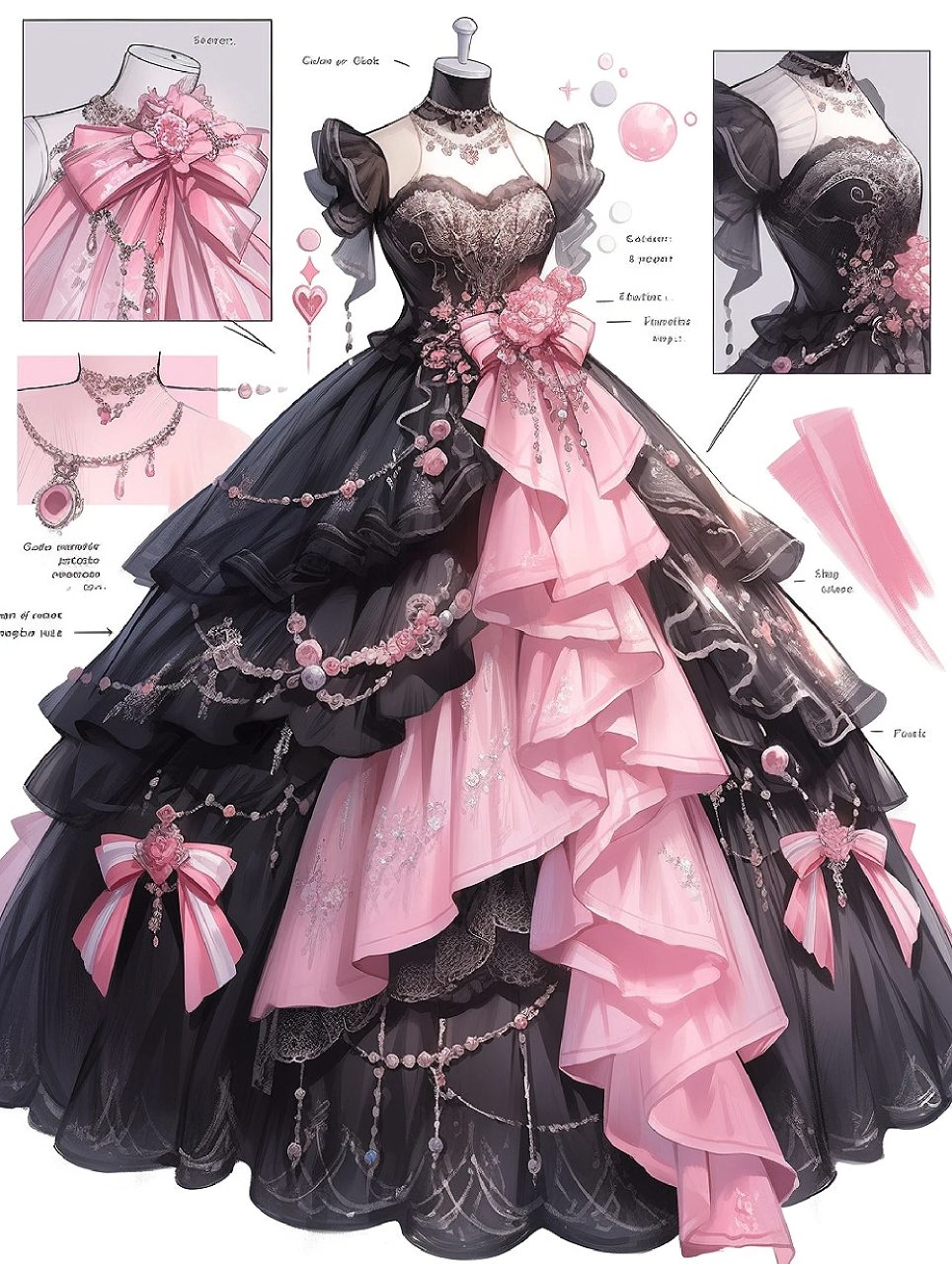 黑粉色婚纱礼服裙:极限三选一