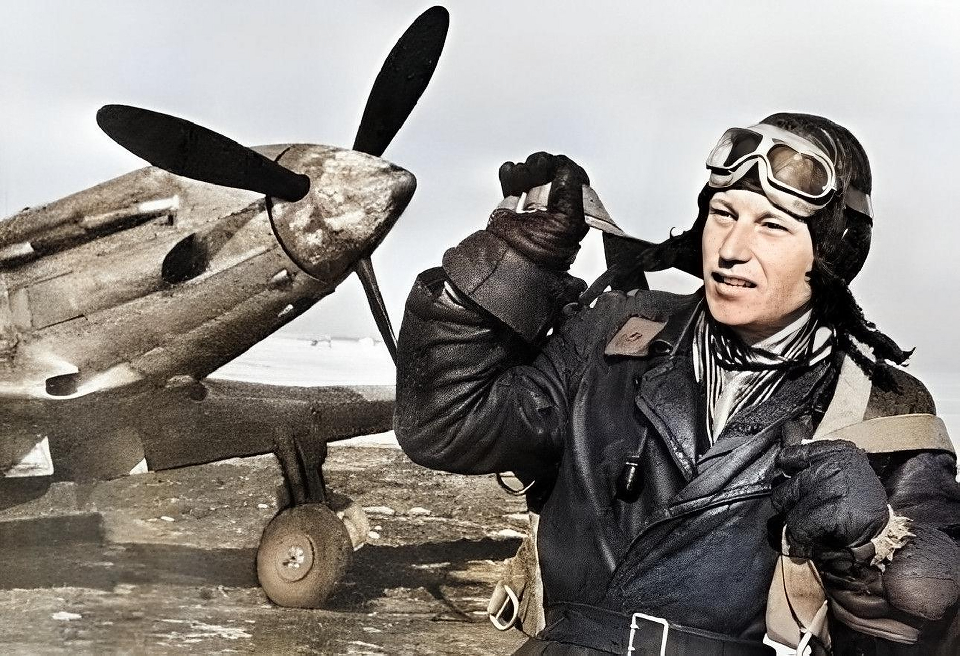 在二战期间,苏联山的一架飞行员在与德军作战的过程中被意外击落.