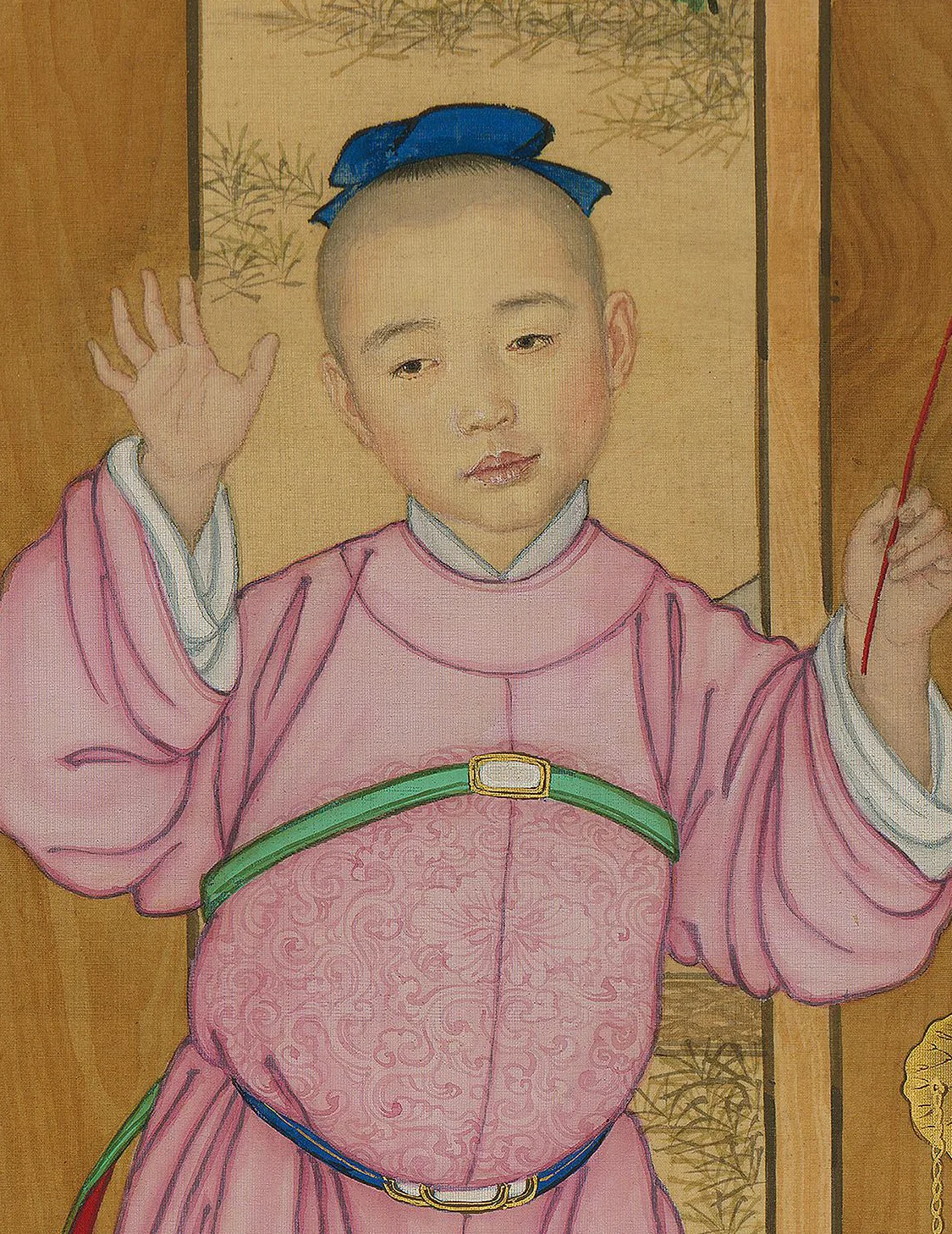 乾隆与皇子新年在宫苑赏雪 清 郎