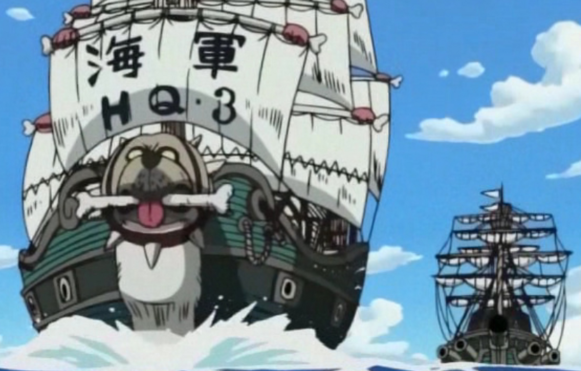 海贼王# #二次元mcn官方# 真人版的卡普军舰和红发的海贼船"雷德