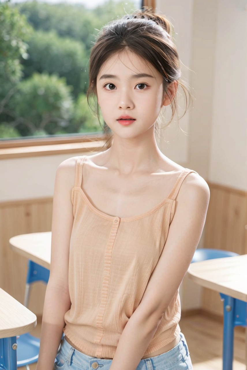 校园风情,可爱文静的学生美女写真,校园甜心白净萌妹子#美女# #美女